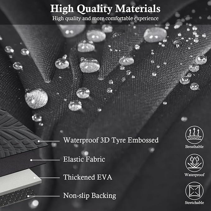 CAR PASS Neoprene Waterproof Seat Covers Two Front, Wetsuit Car Seat Covers 2pcs Universal Fit for Vans, Truck, SUV, 3D Tyre 