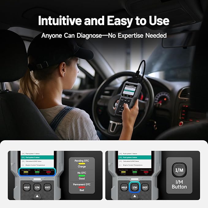 TOPDON AL500B OBD2 Scanner Battery Tester 2 in 1 Code Reader, Full OBDII Diagnosis, 12V Battery Tests & 12V/24V Cranking