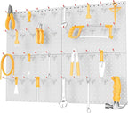 TORACK Metal Pegboard Panels and Hooks for Garage, Workbench, Shop, Shed Tool Organizer Peg Board with 1/8" & 1/4" Holes, Mod