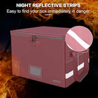 ENGPOW File Box with Lock, Fireproof Document Box with Zipper＆Pockets, Collapsible File Organizer Filing Storage Cabinet with