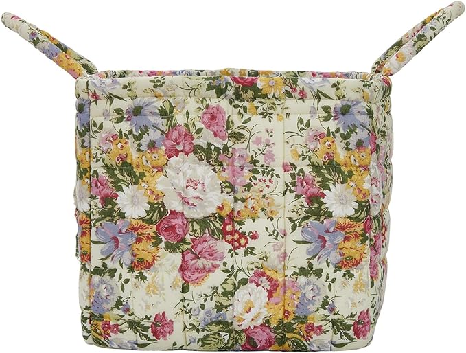 Boho Fabric Storage Basket, Large Capacity Laundry Basket, 12.2'' x 10.23'' x 10.23'' Collapsible Laundry Hamper with Easy Ca