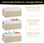 Gowee Extra Large Toy Storage Box with Lid, Sturdy Toys Storage Chest Bin Organizer Basket with Dividers for Kids, Boys, Girl