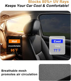 ECOZEN Car Window Sunshade for 2024-2025 2026 Toyota Tacoma Accessories - 4 Pcs Pack Side Sun Shade Magnetic Sunshade Insulate Heat & UV with Breathable Mesh - 2024-2026 Tacoma Double Cab Only