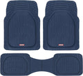 Motor Trend FlexTough Floor Mats for Cars, Blue Deep Dish All-Weather Car Mats, Waterproof Trim-to Fit Automotive Floor Mats for Cars Trucks SUV, Universal Floor Liner Car Accessories