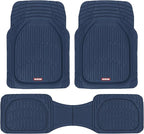 Motor Trend FlexTough Floor Mats for Cars, Blue Deep Dish All-Weather Car Mats, Waterproof Trim-to Fit Automotive Floor Mats for Cars Trucks SUV, Universal Floor Liner Car Accessories