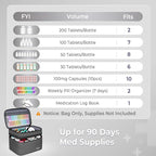 Mancro First Aid Bag Empty with Lockable Zipper, Dual Layers Pill Bottle Organizer Storage for Home, Medication Travel Bag fo