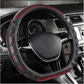 Yourkar Car Steering Wheel Cover, 15 Inch Leather D-Shaped Comfy Grip Steering Wheel Protector, Anti-Slip Steering Wheel Cove