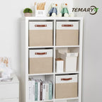 Temary Fabric Storage Cubes - 12 Inch Collapsible Bins (4Pack) - Empty Gift Baskets for Organizing Shelves, Closets, Nursery 