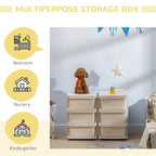 Qaba 3 Tier Kids Storage Unit, Toy Organizers and Storage with 6 Drawer Chest for Kids Bedroom Nursery Kindergarten Living Ro