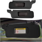 KBH Sun Visor Cover for Ford Mustang 1994-2004, Vinyl Leather Trim, Car Sunvisor Protector Covering, Left and Right Side, Anti-Scratch, Black (Leather Covers Only)