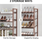 6-Tier Metal Large Shoe Rack,Tall Shoe Rack for Closet,entryway,Garage, with Adjustable Flat or Angled Shelves, Hold 20-26 Pa
