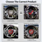 Hand Sewn Steering Wheel Cover,Fit for Ford F-150 2015 2018/Expedition 2018/F-150 Limited 2016/F-Series Super Duty 2017 2020 2022,Non-Slip Breathable Microfiber Leather Steering Wheel Cover