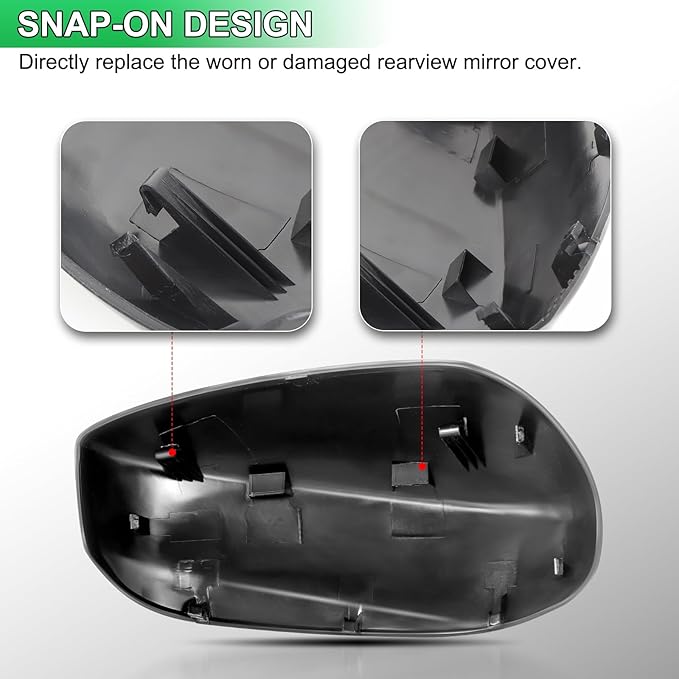 Silver Driver Side Mirror Cover Rear View Mirror Cap Compatible with 8th Gen Accord Sedan 2008 2009 2010 2011 2012