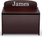 Delta Children Personalized MySize Deluxe Toy Box, Dark Chocolate