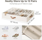 StorageWorks Shoe Organizer for Closet, Fits up to 24 Pairs, 2-Pack Ultra-thick Fabric Under Bed Shoe Storage Containers with