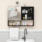 Medicine Cabinet, Wooden Bathroom Wall Cabinet with 2 Doors, Adjustable Shelves & Towel Bar, Over Toilet Storage Cabinet Wall