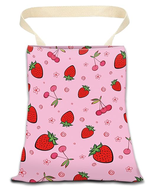 Car Trash Can, Durable Hanging Car Trash Garbage Bag, Cute Automotive Garbage Cans Organizer, Cute Pink Cherry Strawberry