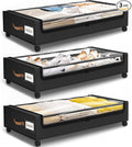 Under Bed Storage with Wheels 3Pack Storage Containers with Clear Window&Label Under Bed Drawers Rolling Under Bed Storage fo