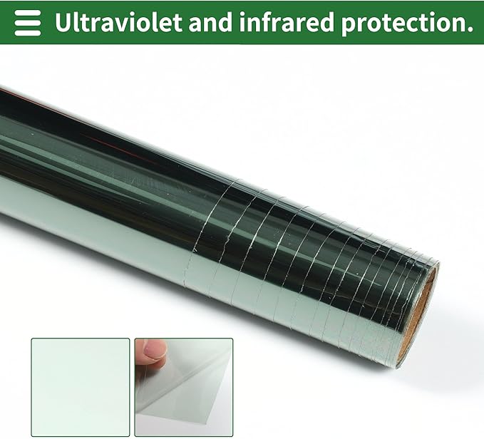 Motoforti Universal Car Window Tint Film Privacy Film 19.69 ft x 19.69 Inch Carbon 2 PLY PET Green 1 Pc VLT 81% IRR 14% UVR 30%