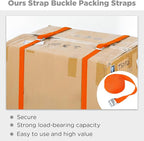 Riakrum 15 Pack 16 Feet Lashing Straps Adjustable Kayaks Tie Down Cam Buckle Straps with Buckles up to 250lbs for Cargo, Luggage, Motorcycles, Truck, Car Roof Rack, Sup Surfboard(Orange)