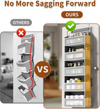 Over The Door Organizer, Over the Door Storage with 5 Large 10 Side Pockets, Hanging Door Organizer 44 lb Load Behind Door St