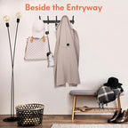 Optish Coat Rack Wall Mount, Coat Hook Wall Mount, Wall Hooks for Hanging, Hat Rack for Walls, Coats Hanger with 10 Hook, Tow