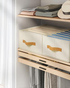 DIMJ Large Wardrobe Clothes Organizer, 6Packs Fabric Closet Storage Organizer with Handles, Foldable Closet Organizers Divide