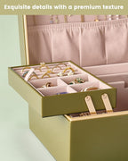 Lolalet Jewelry Box Organizer for Women Girls, 2 Layer Jewelry Organizers and Storage for Necklace Earrings Rings Bracelets, 