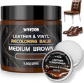 Leather Recoloring Balm with 100ml Mink Oil Conditioner | Medium Brown Repair Kit, Dye & Color Restorer for Furniture, Sofa, 