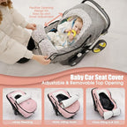 ACRABROS Car Seat Cover Baby: Winter Infant Carseat Canopy for Boy Girl Newborn, Zipper Peeping Window, Warm Cozy Cold Weathe