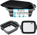 Tiawudi Large Collapsible BBQ Prep Tub with Lid(4.22 Gal/16L), Foldable Camping Sink with Colander, Cutting Board, Dish Basin