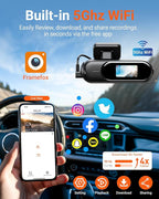 4K Dash Cam Front,Built-in 5G WiFi,64GB Card Included, Dash Camera for Cars, Mini 1.5" IPS Screen Dashcam with App Control,Su