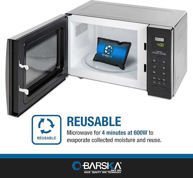 BARSKA Rechargeable Desiccant Dehumidifier - Safe Moisture Absorber for Home Closets, Gun Safes, Basement, Garage, Cars, Micr