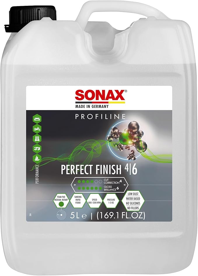 SONAX Perfect Finish 5L | Scratch and Swirl Remover Polish | Machine Compound | Paint Correction Polish | High Gloss | Black Paint Polish | No Fillers Paint Correction | 224500
