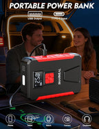 Sharmeal Jump Starter with Air Compressor, 5000A 160PSI Car Jump Starter Battery Pack (10.0L Gas/9.0L Diesel), Battery