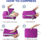 Compression Packing Cubes, 10 Set Packing Cubes for Travel Compression, Lightweight Compressible Package Organizer for Carry 