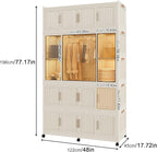 Leavader Portable Wardrobe Closet Storage Organizer for Clothes, Large Collapsible Plastic Wardrobe with Wheels, Foldable Clo
