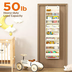 Mefirt Over The Door Organizer, 6 Shelf Door Hanging Organizers with 6 Large Capacity Pockets, Behind Door Storage Hanging Sh