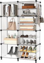 AWTATOS Closet Organizer 8 Cube Storage Shelves Clothes Organizers Closet Storage Stackable Cubby Shelving for Closet Bedroom