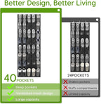 Unjumbly Over the Door Shoe Organizer with 40 Large Breathable Mesh Pockets, Space Saving Shoe Holder, Hanging Shoe Rack for 