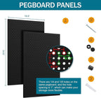 Pegboard kit with Accessories,Includes 2 Pack 16" X 24" Steel Peg Board and 120 PCS Varied Pegboard Accessories,can be Used f