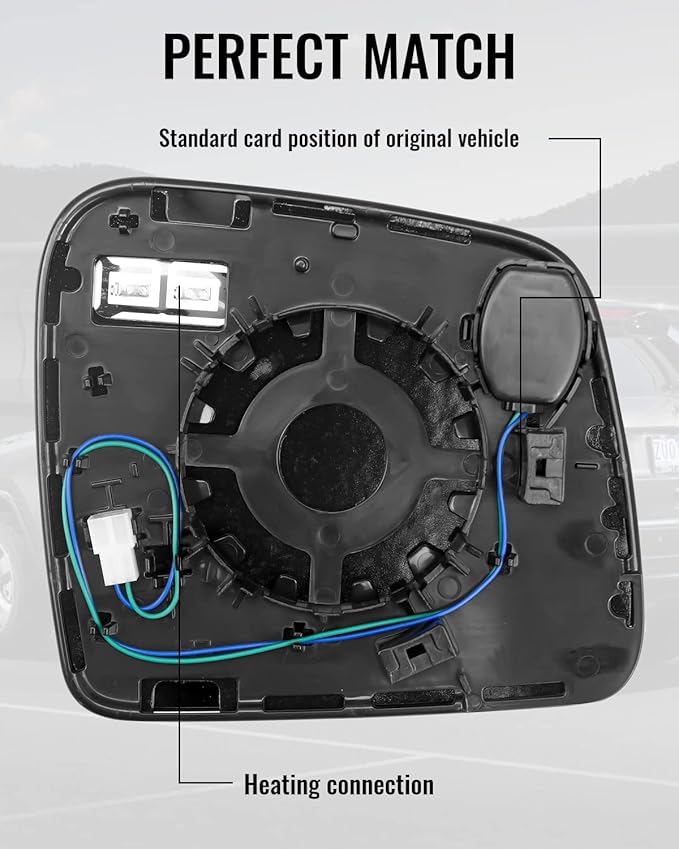 Driver Side Mirror Glass Heated With Blind Spot Detection & Power Heated Fit for Jeep Grand Cherokee Dodge Durango 2011-2021, Left Rearview Mirror Lens with Holder