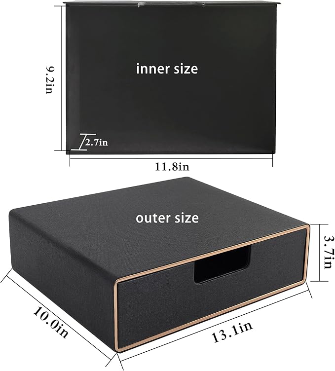 PU Leather Stackable Organizer Drawer,Plus Size Tissue Box Cover