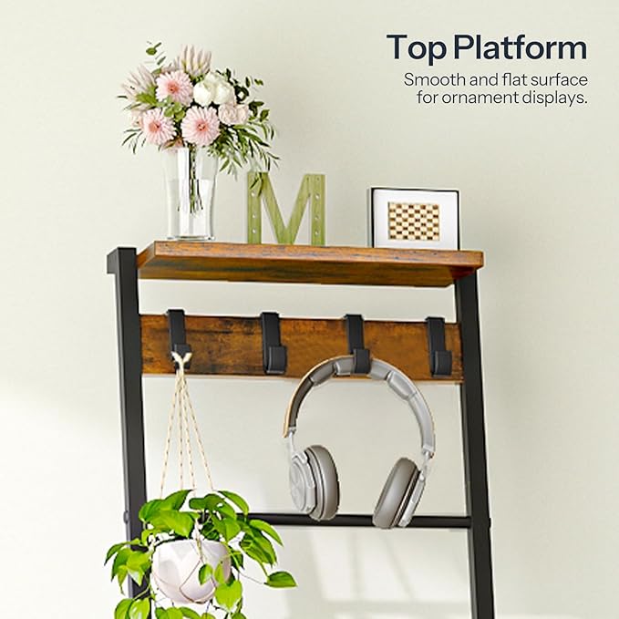 HOOBRO Blanket Ladder, 7-Tier Giraffe Shape Towel Rack for Living Room and Bedroom, 63.4" H Decorative Ladder Shelf with Hook