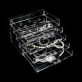 Clear Acrylic Jewelry Storage Box, Earring Jewelry Organizer with 5 Drawers, 5-Layer Jewelry Box for Women, Earring Display H