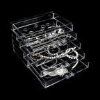 Clear Acrylic Jewelry Storage Box, Earring Jewelry Organizer with 5 Drawers, 5-Layer Jewelry Box for Women, Earring Display H