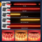 Nilight Truck Tailgate Light Strip 60Inch Arrow 540 LED with Red Running Brake Lights Amber Turn Signals Strobe Lights