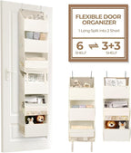 GRANNY SAYS Over The Door Organizer, 6-Shelf Detachable Behind the Door Storage with 8 Pockets, Waterproof Anti Tilt 40lb Lar