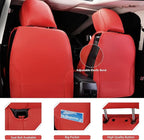 CAR PASS Nappa Leather Bling Diamond Car Seat Covers Full Set Universal Cushioned, Waterproof Heavy-Duty Anti-Slip Luxury Lea