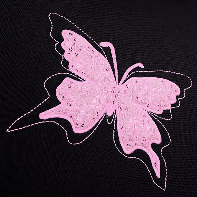 Flying Banner Butterfly car seat Covers ful Set Fashion Universal Lady Woman Female Rear Bench Split Colorized (Pink, Full Se
